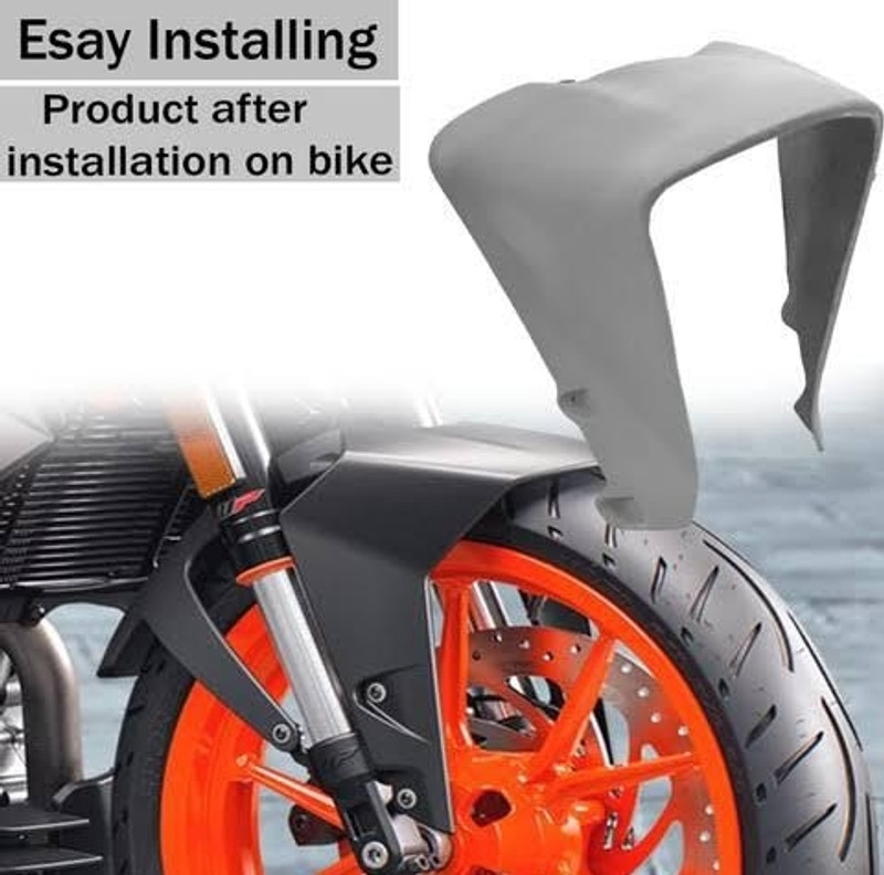 Maa monosha frp enterprises Front Mud Guard For KTM R15 2020, 2021, 2022, 2023, 2024, NA(White)