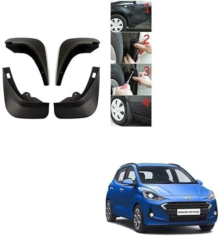 CARSAMAAN Mud Flap, Rear Mud Guard, Front Mud Guard For HYUNDAI Grand I10 Nios Asta U2 1.2 CRDi 2019(Black)
