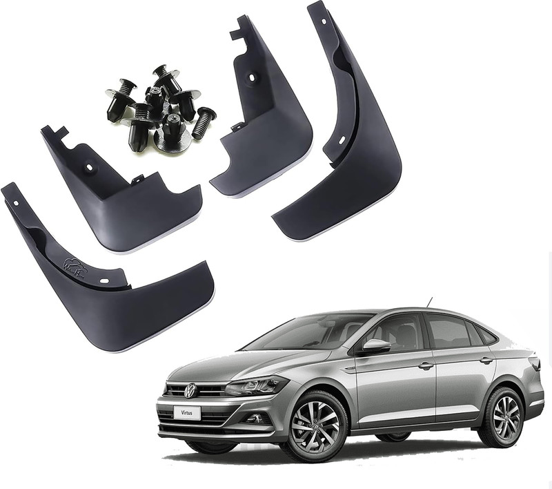 WolkomHome Mud Flap For Volkswagen Taigun 2021(Black)