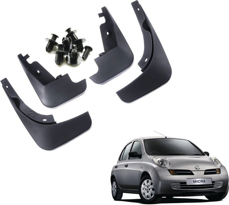 WolkomHome Mud Flap, Front Mud Guard, Rear Mud Guard For Nissan Micra NA(Black)