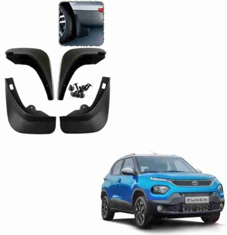 Starleo Front Mud Guard, Rear Mud Guard For Tata NA 2019, 2018, 2020(Black)