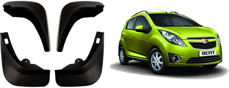 mybrand Front Mud Guard, Rear Mud Guard For Chevrolet Beat 2010, 2011, 2008, 2009, 2012, 2013, 2014, 2015(Black)