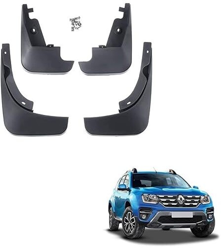 CARSAMAAN Rear Mud Guard, Front Mud Guard For Renault Duster 2012(Black)