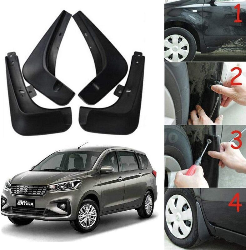 Motobridg Mud Flap For Maruti Ertiga CNG VXI 2018, 2019, 2020, 2021, 2022, 2023, 2024(Black)