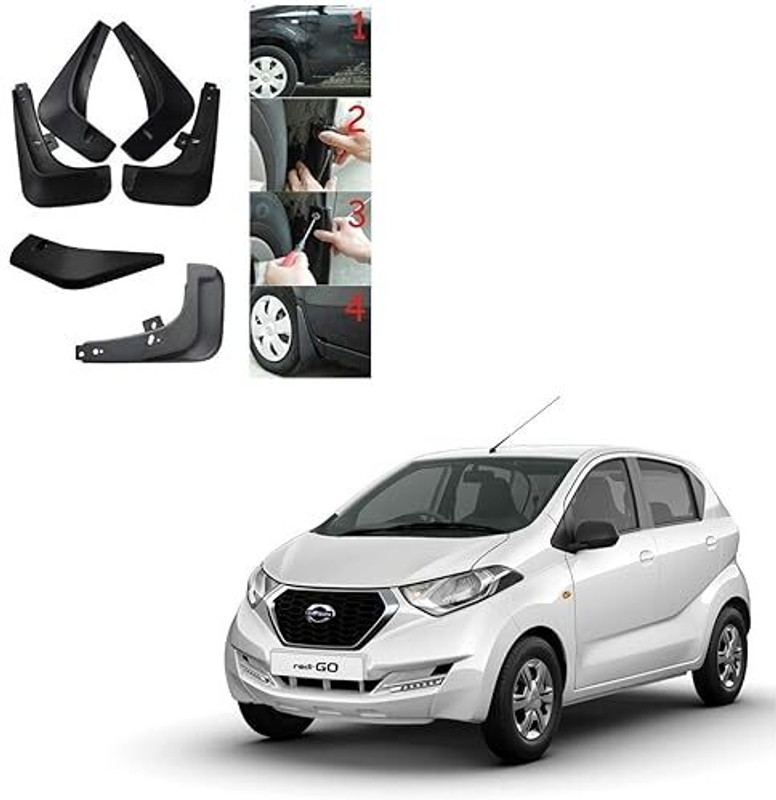 CARSAMAAN Mud Flap For Datsun Redi GO 2016(Black)