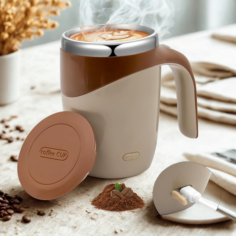 Cartvya Self-Stirring Magnetic Coffee Mug – 380ml Personal Coffee Maker(Multicolor)