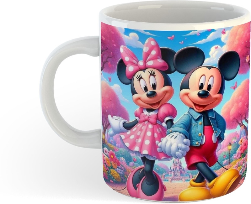 UNIARAWALAS Mickey Mouse Minnie Mouse M10 Ceramic Coffee Mug(325 ml)