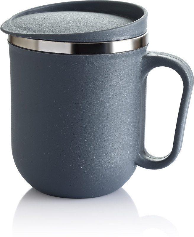 OFFYX Stainless Steel Coffee withLid Anti-Spill Silicone Ring For Travel & Office Stainless Steel Coffee Mug(301 ml)