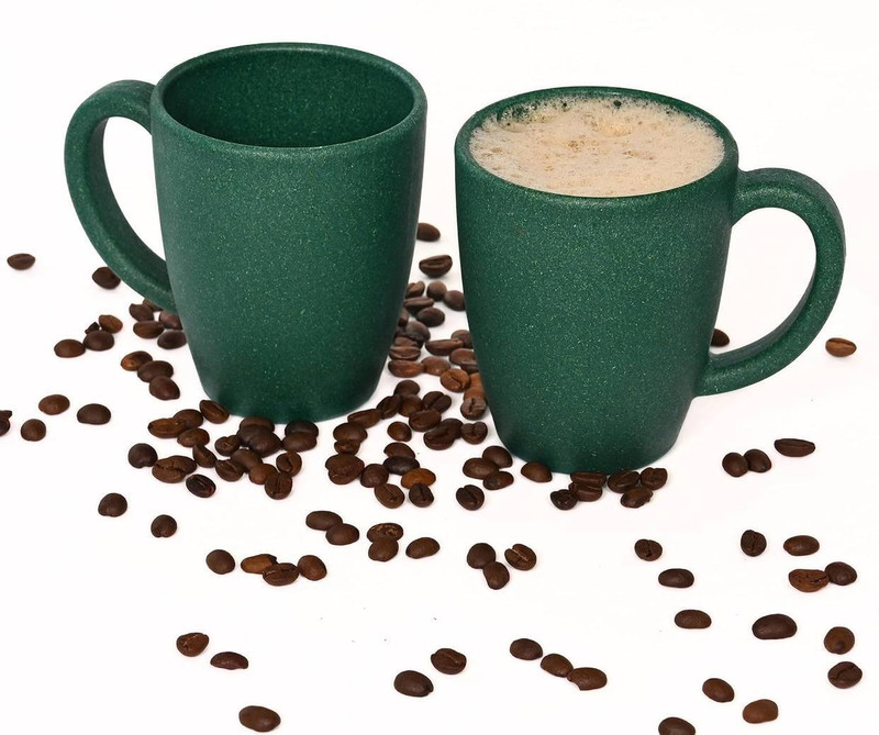 SPK ECO-Friendly Classic Coffee Made with Rice Husk & Bamboo Fibers Plastic Coffee Mug(300 ml, Pack of 2)