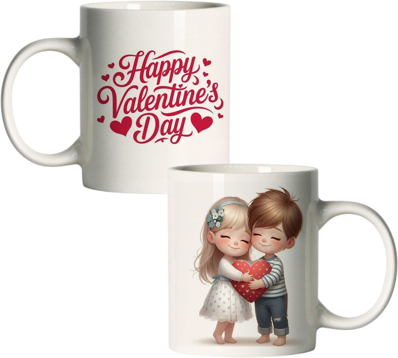 GIVENTA Valentine’s Day Red Heart Ceramic Coffee – Unique Romantic Gift Ceramic Coffee Mug(350 ml)