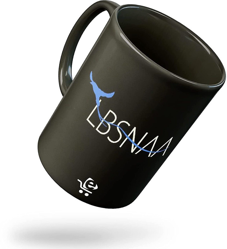 ECFAK LBSNAA Printed Black Ceramic Coffee Mug(325 ml)
