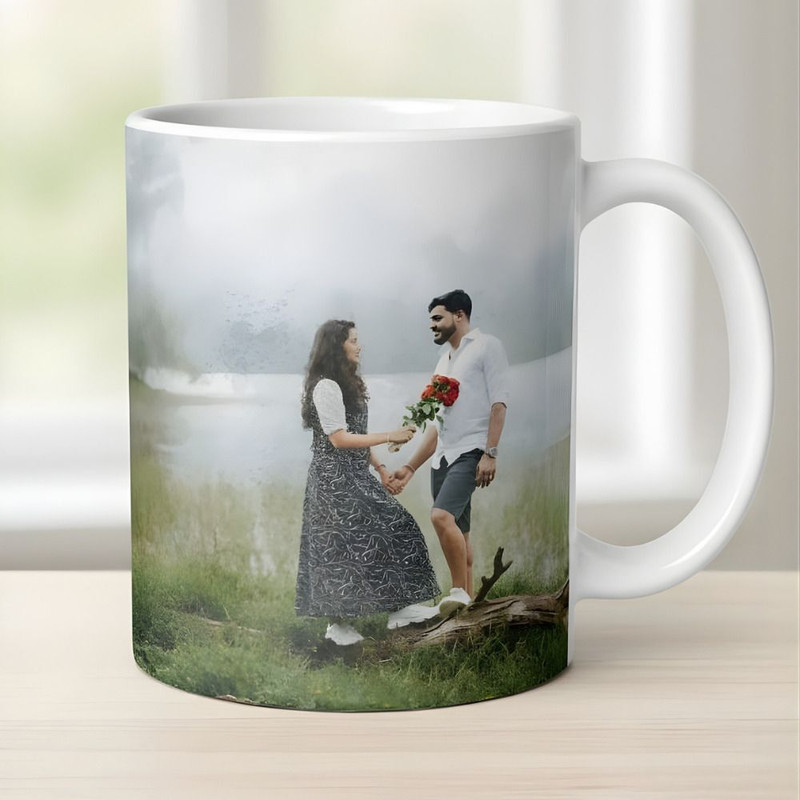 CUPSY couple Photo Printed Ceramic – 330 ml (White) Ceramic Coffee Mug(330 ml)
