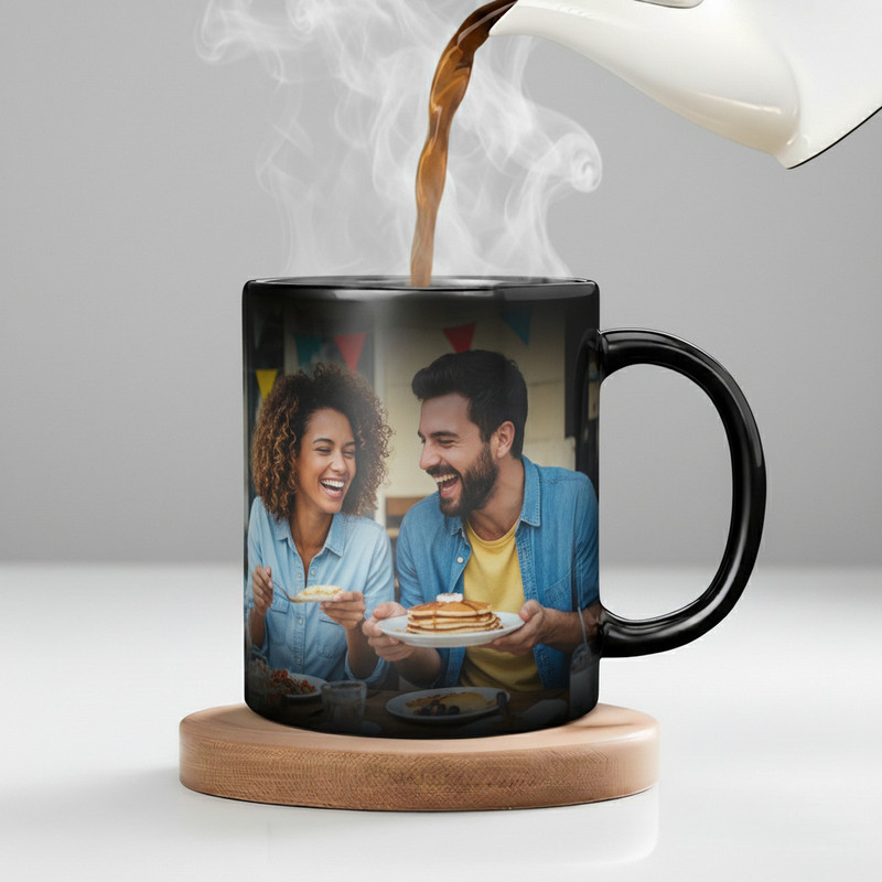 HAPPY GIFT GALLERY Personalized Photo Magic Heat Sensitive Color Changing Ceramic Coffee Mug(330 ml)