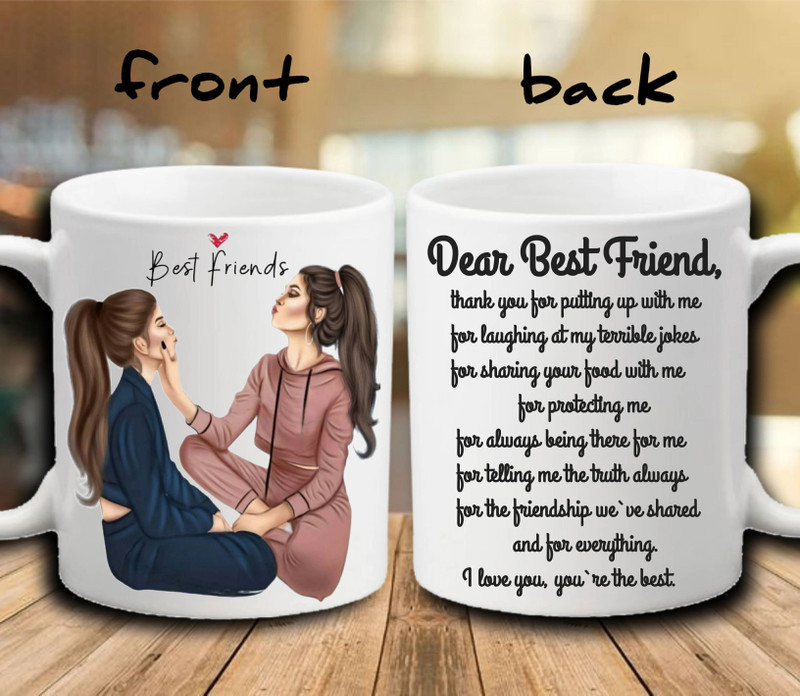 Riyanshi Enterprises Best friend sister Ceramic Coffee Best Gift for Friends (330 ml) Ceramic Coffee Mug(330 ml)