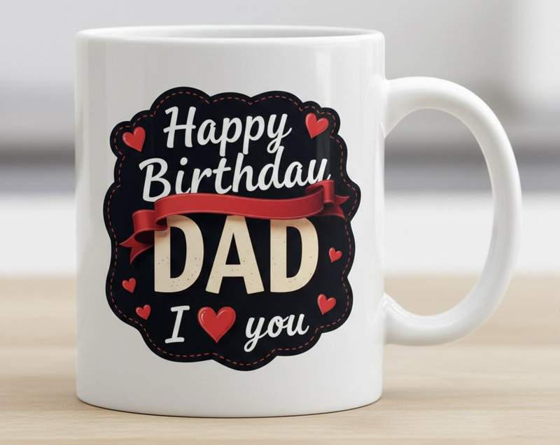Manav gifts Happy birthday dad mug Ceramic Coffee Mug(325 ml)