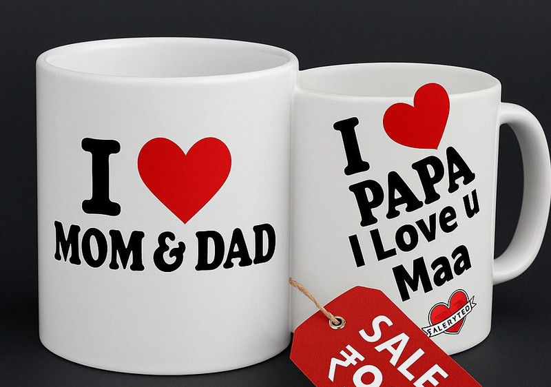 Vasu Enterprises I_Lov_Mom_Dad_99 Ceramic Coffee Mug(360 ml)