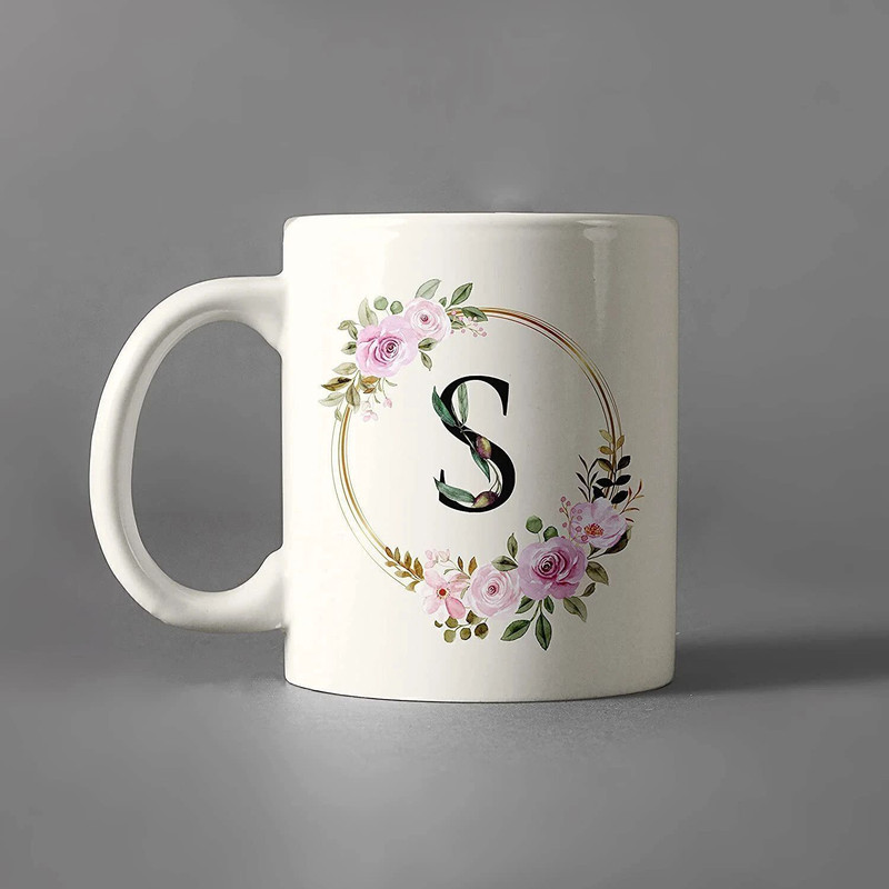 The Sanaatan Store Birthday Gift, 'P' Alphabate, Gift For Brother, Sister, Friend Ceramic Coffee Mug(320 ml)