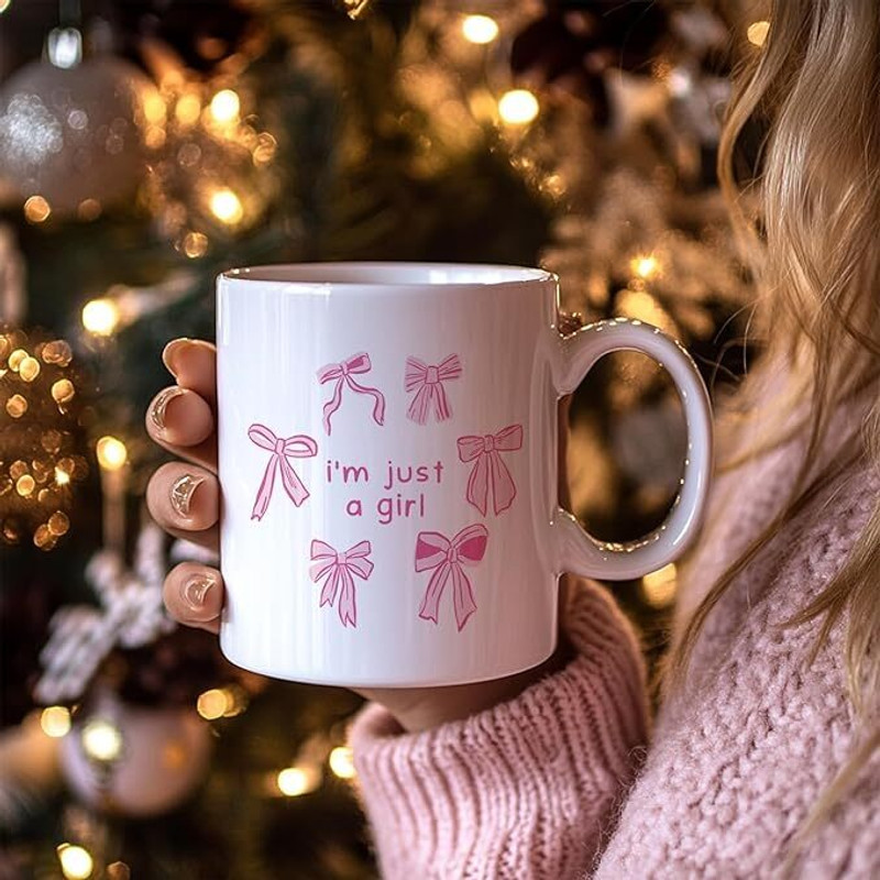 AVISTRA "I'm Just a Girl | Cute Gift for Her | Valentine's Day Gift" Ceramic Coffee Mug(330 ml)