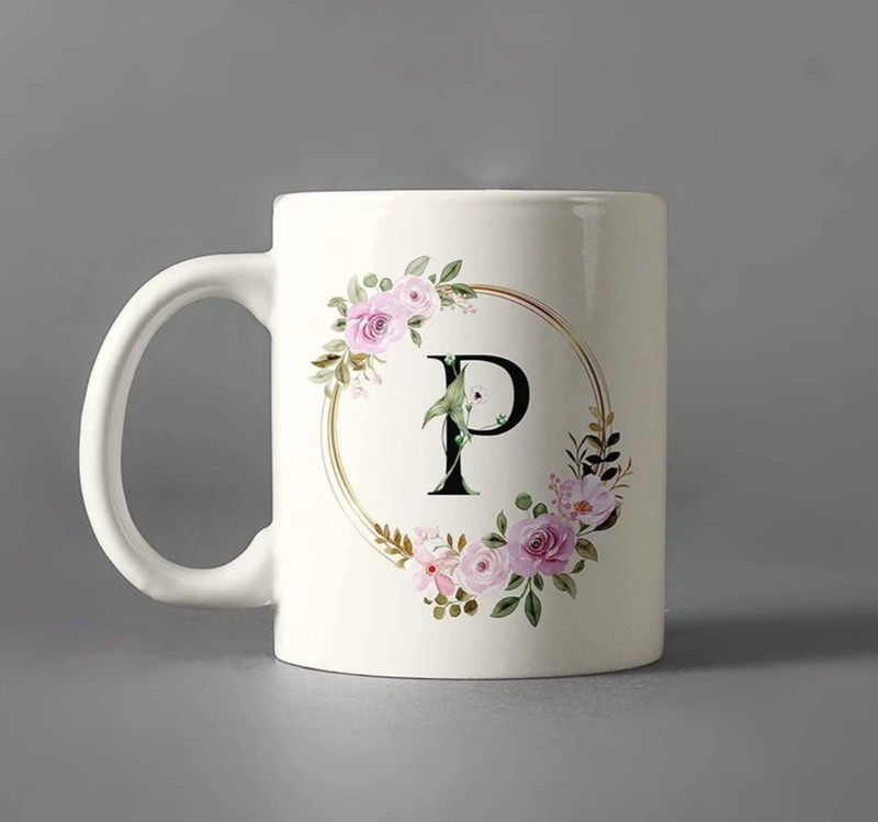 Yashukraft Birthday Gift, 'P' Alphabate, Gift For Brother, Sister, Friend Coffee 325ml Ceramic Coffee Mug(325 ml)