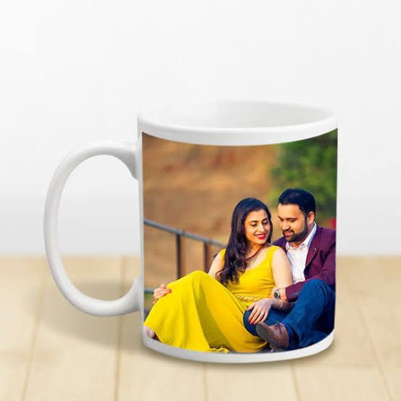 SK Prints Photo & Text Printed Cup For Birthday , Anniversary Gift White Ceramic Coffee Mug(325 ml)