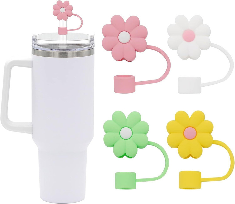 Ezliving Silicone Straw Covers Plastic Coffee Mug(0 ml, Pack of 4)