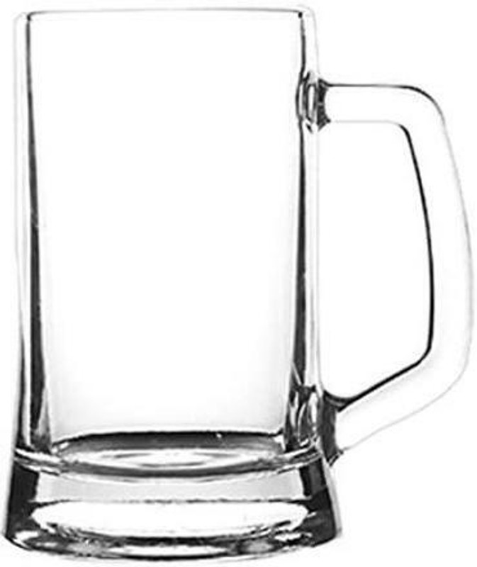 Tap2kaart (pack of 1) Stylish Glass Beer Mug With Handle - 450 ml Glass Beer Mug(450 ml, Glass, Clear)