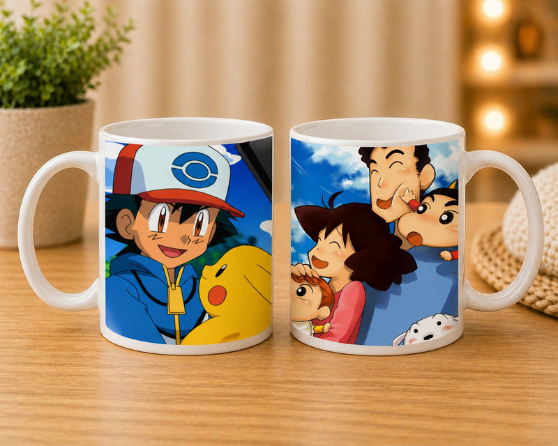 Stylotrendz All in one cartoons shinchan , doraemon, motu patlu, oggy , cindrella, frozen sisters combo best gift for kids, boys and girls Ceramic Coffee Mug(325 ml, Pack of 2)