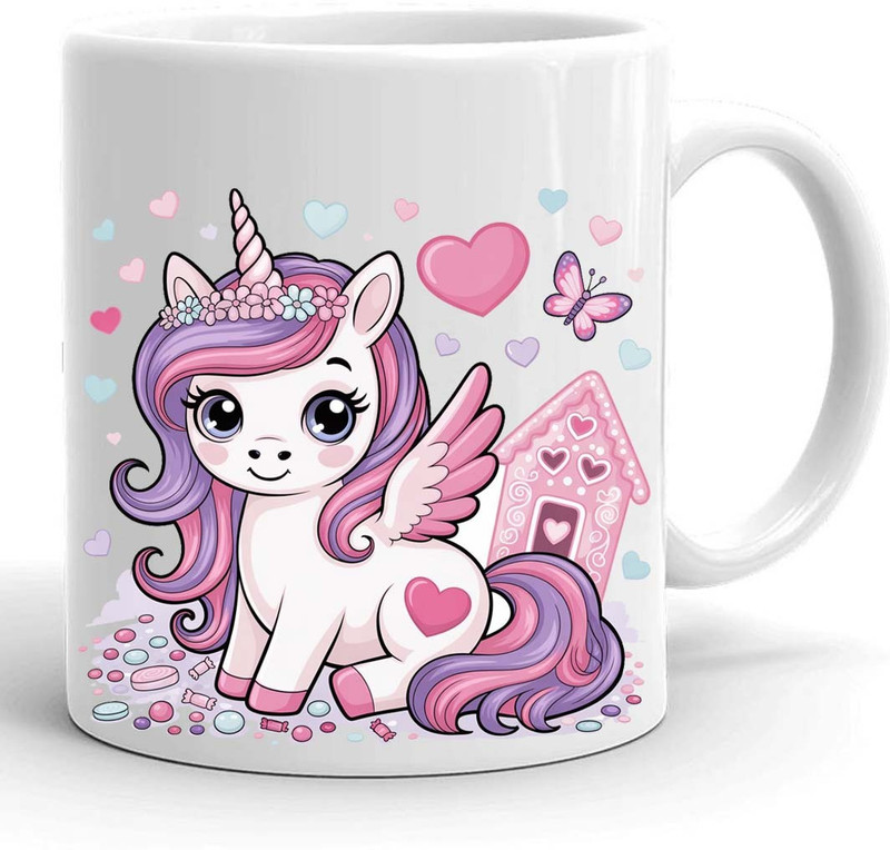 Prints Shopee Unicorn 350 ml | Cute Coffee for Kids Girls | Ceramic Tea Cup Ceramic Coffee Mug(350 ml)