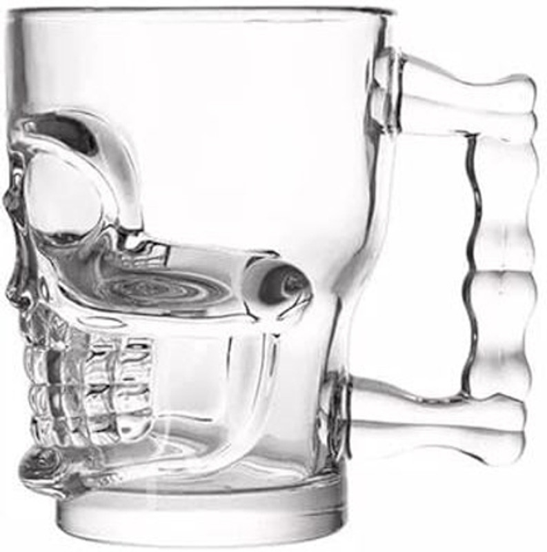 VARIYAENTERPRISE28 SKULL BEER MUG Glass Beer Crystal Beer Mug(500 ml)