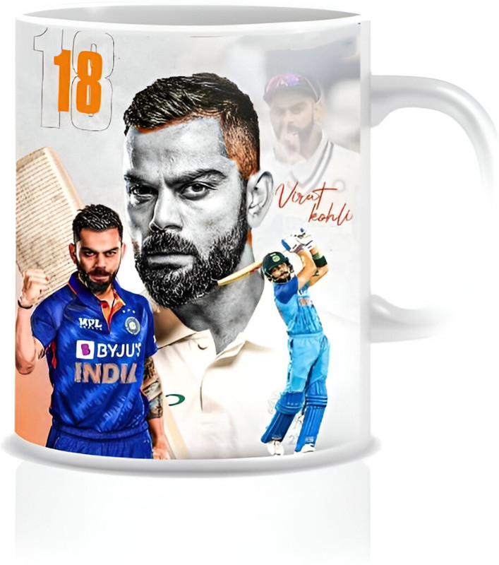 AVISTRA IPL TEAM Star & Indian Cricket Star - Virat Kohli Ceramic Coffee Mug(330 ml)