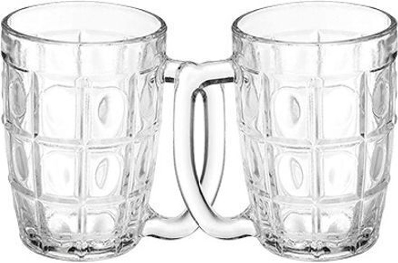 AYUTAS Stylish & Cozy Juices Glass, Italian Beer Glass, Falooda, Coffee, Mocktail Glass Beer Mug(400 ml, Pack of 2)