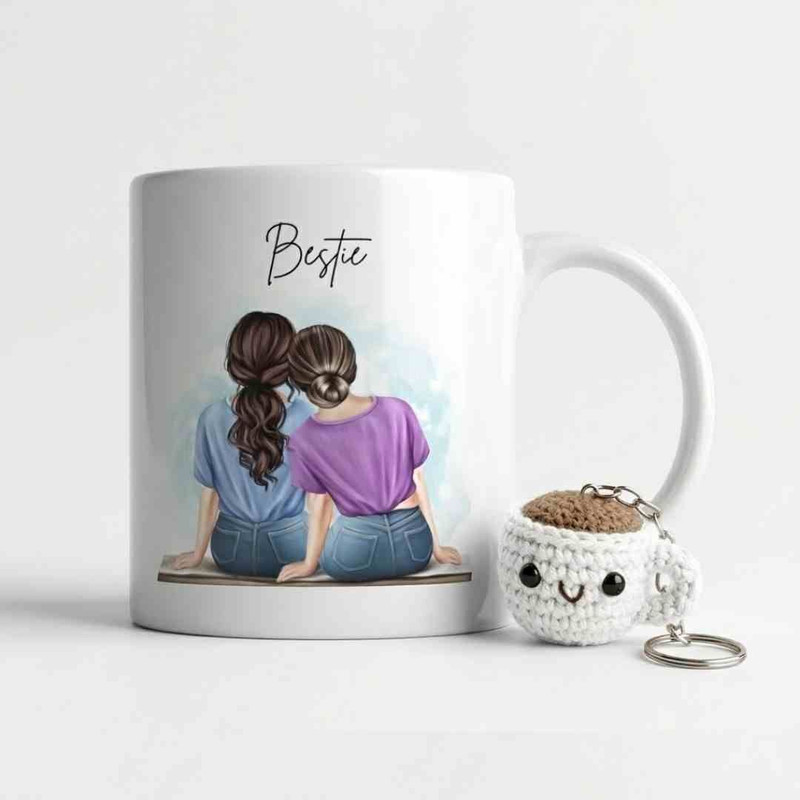 FiftyOne Hub Best Friends Bestie Ceramic Coffee cup best Gift for friends Ceramic Coffee Mug(350 ml)
