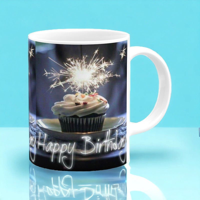 JAIPURART Happy Birthday Cake Coffee for Friend, Girlfriend, BoyFriend, Brother, Sister, Mom, Dad Glossy Finish With Vibrant Print Ceramic Coffee Ceramic Coffee Mug(330 ml)