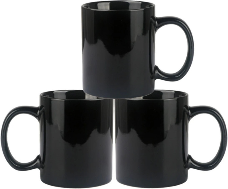 Tee Mafia PL-08-BL3 Ceramic Coffee Mug(330 ml, Pack of 3)