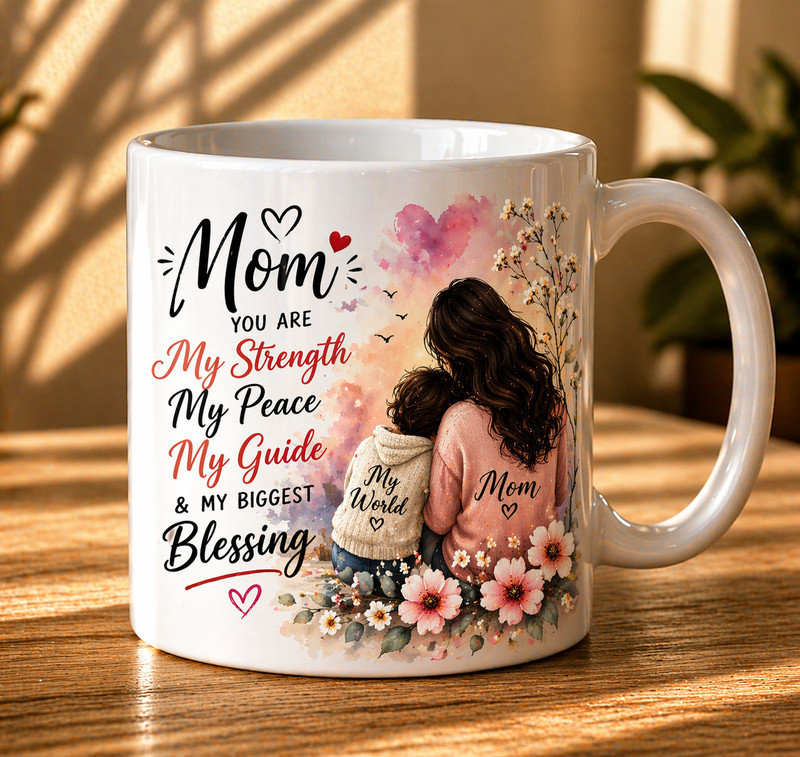 Yashukraft Mom You Are My Strength Printed. Ceramic Coffee Mug(325 ml)