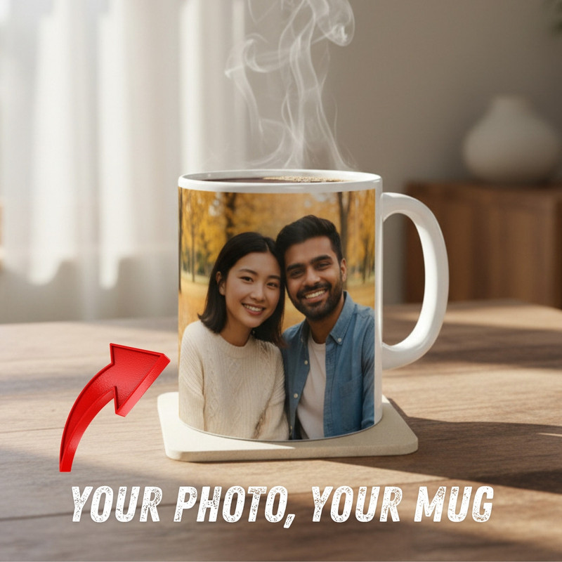 HAPPY GIFT GALLERY Custom Photo Birthday, Annivarsary And Friends Ceramic Coffee Mug(330 ml)