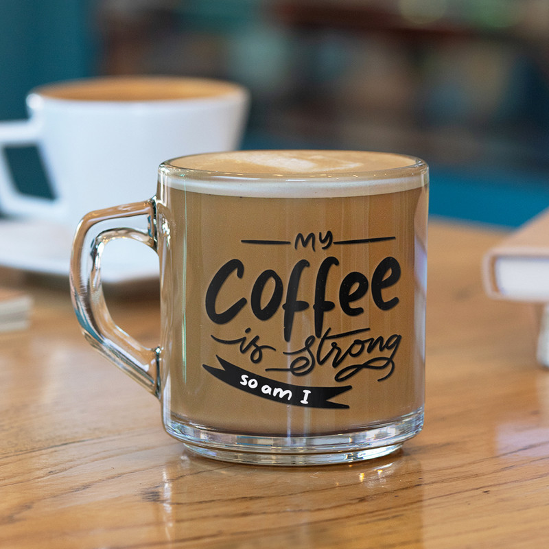Ascension Transparent Printed Coffee For Best Birthday Gift & Return Gifts Glass Coffee Mug(350 ml)