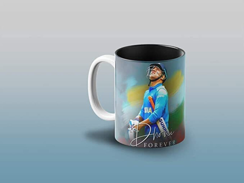 Manorath ms dhoni Print good looking white ceramic coffee mug Ceramic Coffee Mug(345 ml)