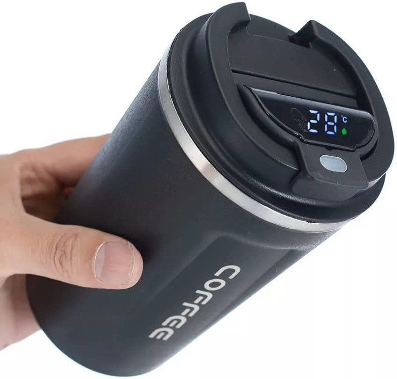 KAVANA Smart Temperature Display Vacuum Coffee Cup - Premium Insulated Tumbler(500ml)_1 Stainless Steel Coffee Mug(500 ml)