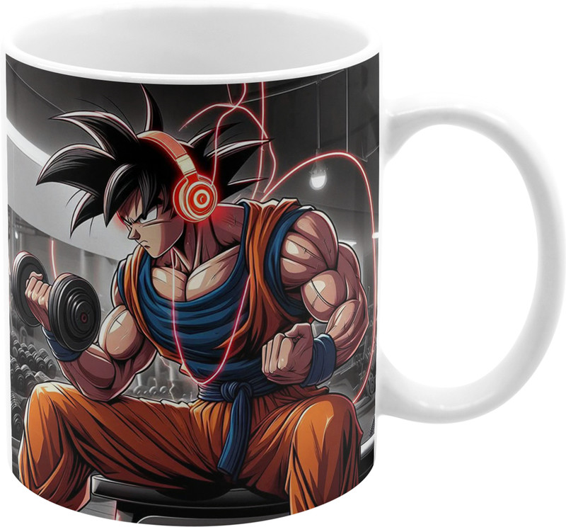 SUKAAM Goku Superhero Anime Cup For Girls Boys Brother Ceramic Coffee Mug(350 ml)