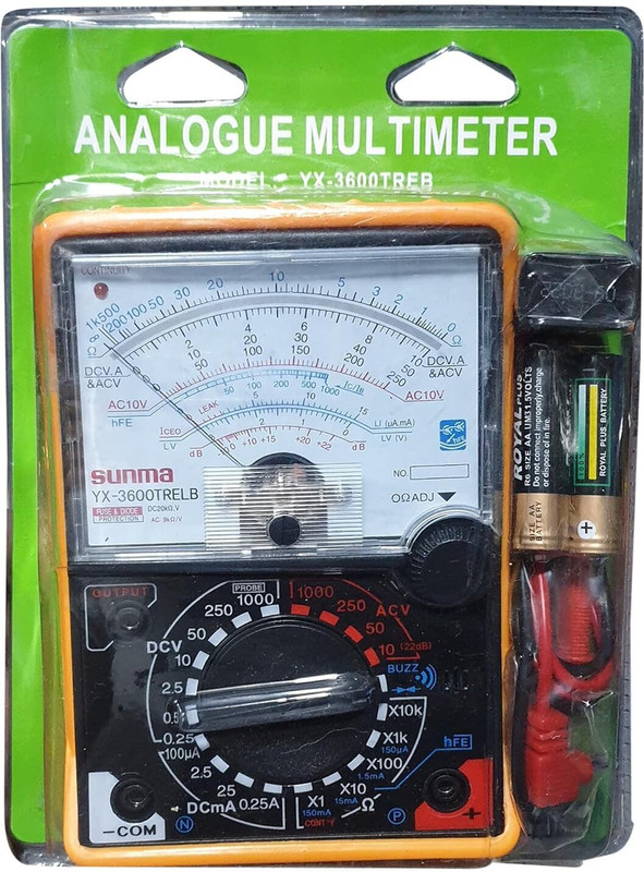 Gilhot YX-3600 TREB Analog Multimeter | High-Precision AC/DC Voltage Analog Multimeter(Black, Yellow 2000 Counts)