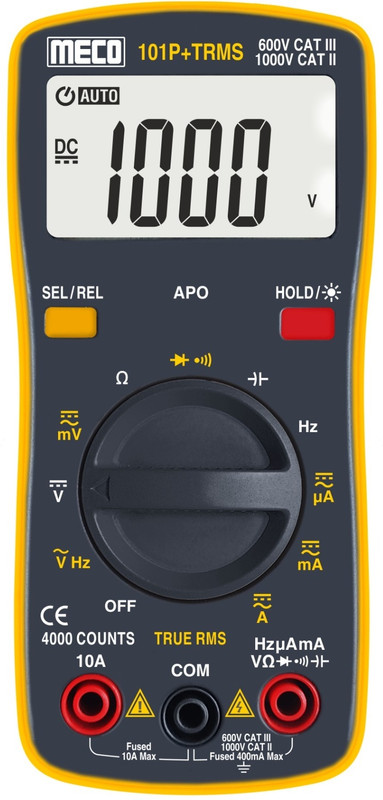 HTY MECO 101P+ 3¾ Digit 4000 Counts Pocket Size Auto Ranging Digital Multimeter Digital Multimeter(Multicolor 4000 Counts)