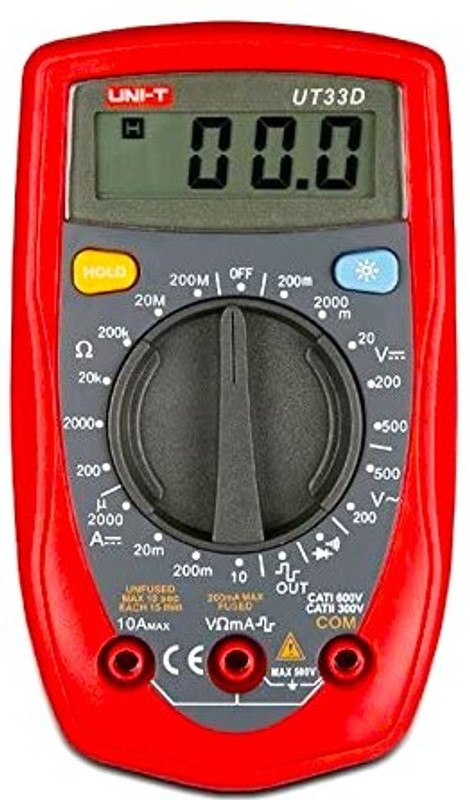 AEAAICO UNI-T UT33D (Original) Palm Size Multimeter Digital Multimeter(Red 9999 Counts)
