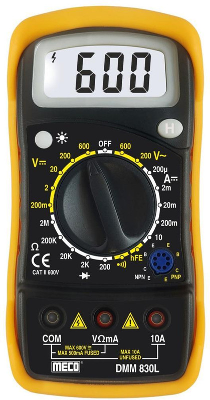 MECO Instruments DMM 830L 3½ Digital Multimeter(Yellow 2000 Counts)