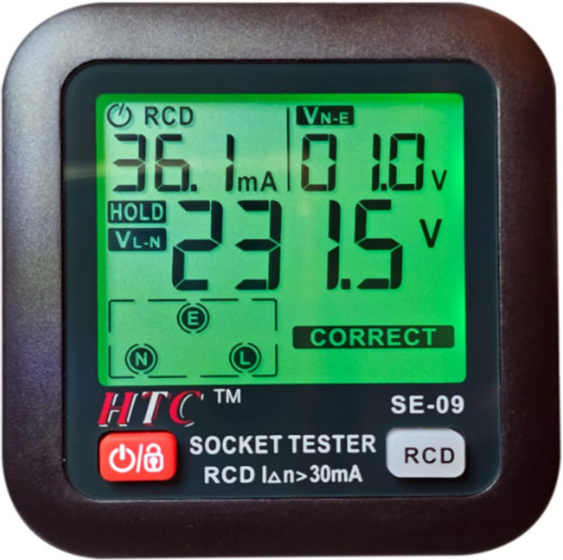 Hvc HTC SE 09 Socket Tester Outlet Tester Receptacle Tester with LCD Display Digital Multimeter(Black 2000 Counts)