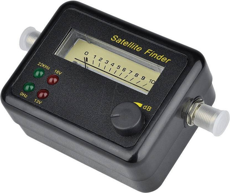divinezon 4 Led + Buzzer Satellite Signal Finder Meter Tester Pointer Inline IF Signal Strength Meter Gain Measuring Tool Digital Multimeter(Black 2000 Counts)