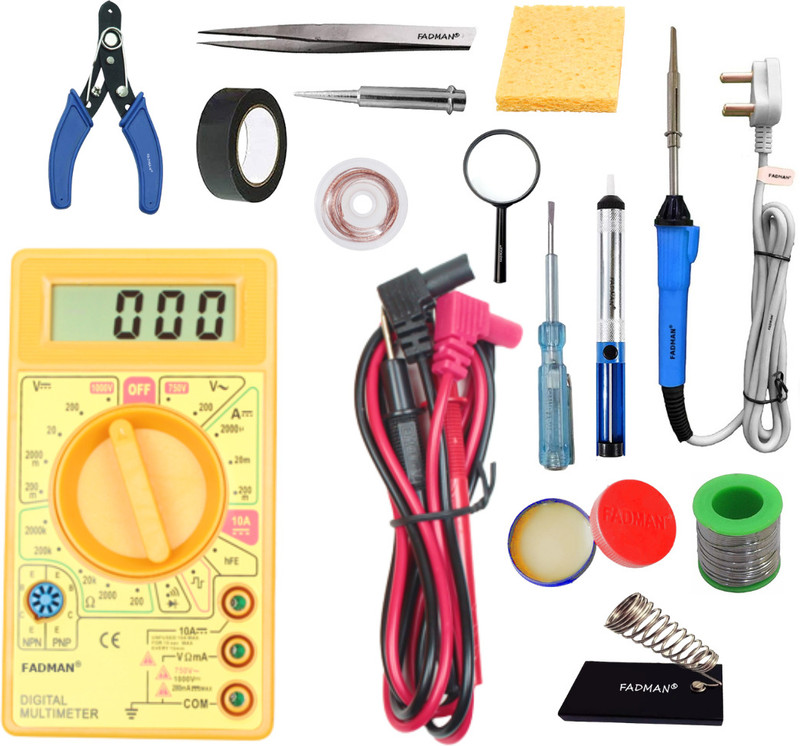FADMAN MMTGCKMOLSQHRNP Multimeter & Soldering Iron Equipments Combo Pack With Digital Multimeter(Multicolor 2000 Counts)
