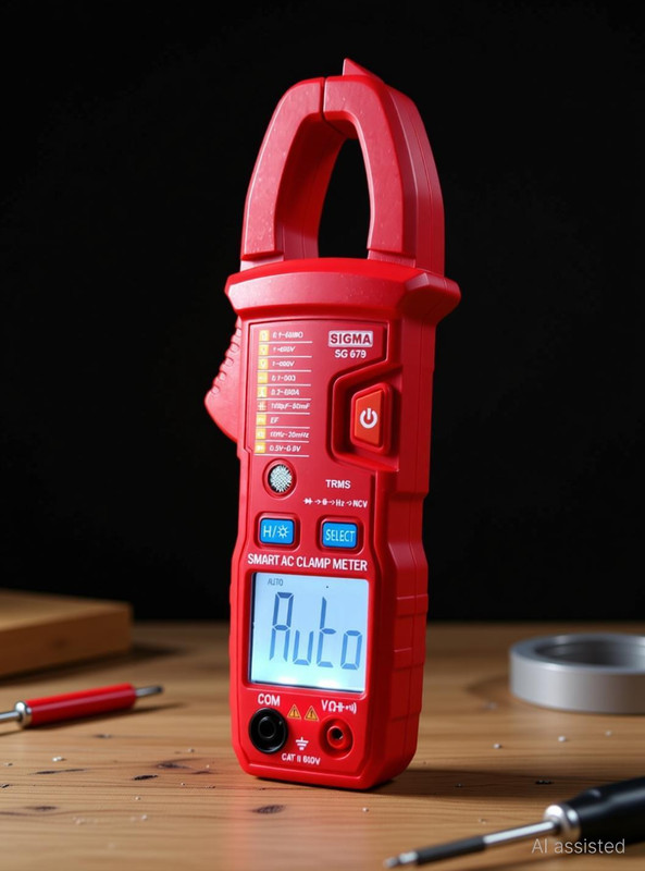 SIGMA Smart AC Clamp Meter MTQ 679 TRMS, Current Upto 600 A Digital Multimeter(Red 6000 Counts)