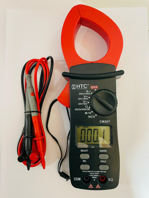 HTY HTC CM_207 750A AC Auto Ranging 3½ Digit Temp Clamp meter Digital Multimeter(2000 Counts)