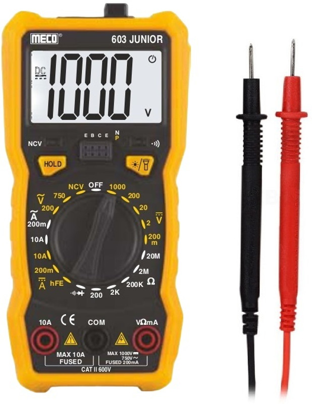 HTY MECO-603 Junior 3½ Digits 2000 Counts Manual Ranging Digital Multimeter Digital Multimeter(Yellow 2000 Counts)
